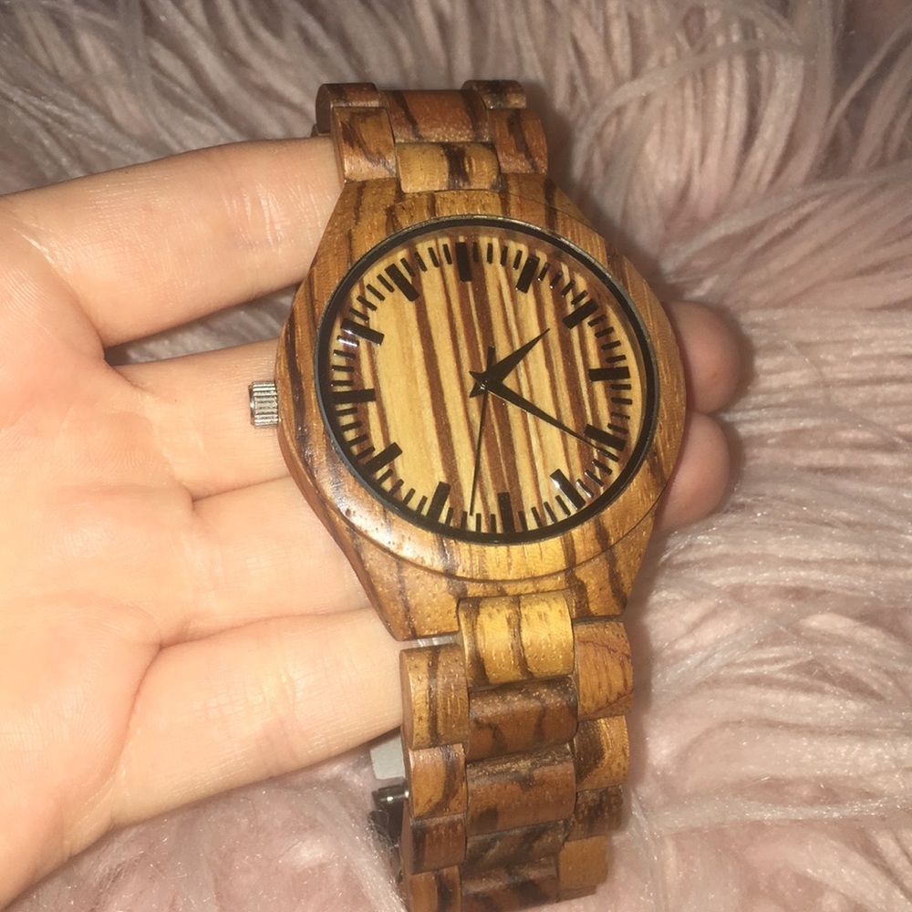 NEW ZEBRA WOOD WATCH CUSTOM MADE